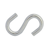 Metallic S-shaped hook on a white background