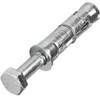 A galvanized steel wall anchor plug with a hexagonal head and a threaded rod, shown on a plain white background.