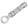 A silver metal electrical terminal connector with a threaded locking mechanism, featuring an M8 thread and a round ring terminal, shown on a plain white background.