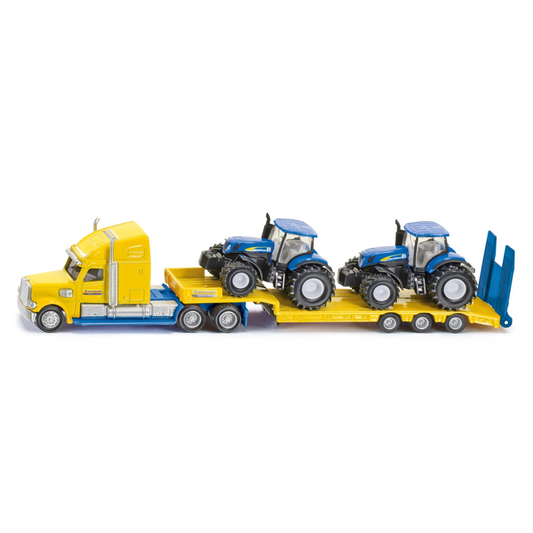Truck with 2 New Holland Tractors