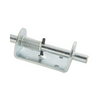 Metal spring-loaded mechanism on a white background