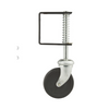 Caster wheel with a spring mechanism on a white background