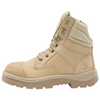 A high-top tactical combat boot in a light tan or desert sand color, featuring a padded collar, lace-up front, metal eyelets, and a rugged sole, shown against a plain white background.