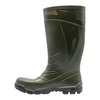 Green rubber boot on a white background