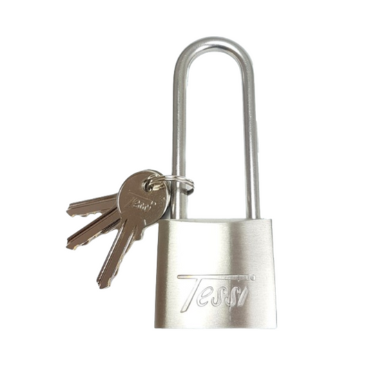 Long stainless steel shackle lock with 2 keys