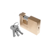 Tessi 70mm Rectangular Brass Shutter Padlock with keys