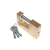 Tessi 90mm Rectangular Brass Shutter Padlock with keys