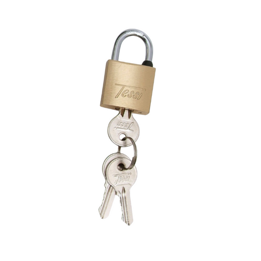 Tessi Brass Padlock Blister 30mm wit keys