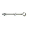 Metal  bolt with a washer on a white background