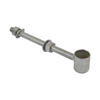 Metal bolt with a threaded shaft and cylindrical head on a white background