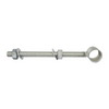Metal bolt with a washer on a white background