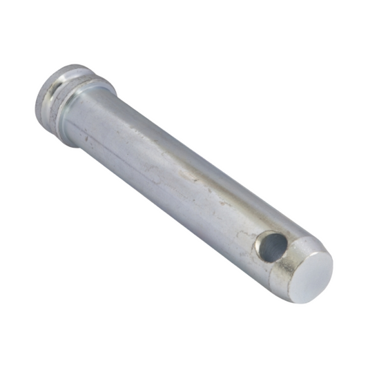 Metal cylindrical object with threaded end on a white background