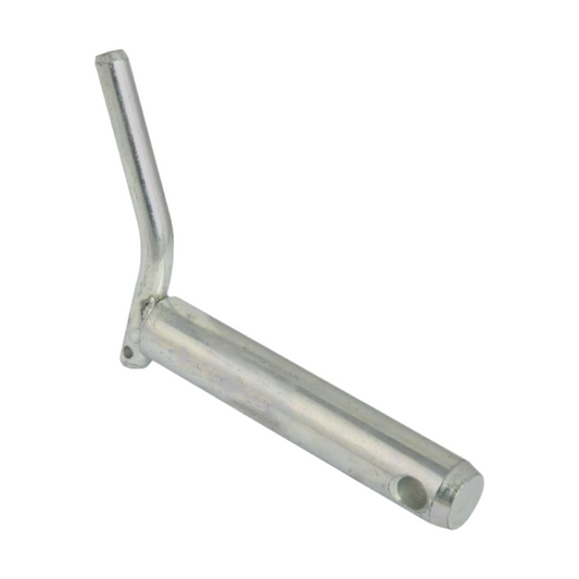 Metal lever with a cylindrical handle on a white background
