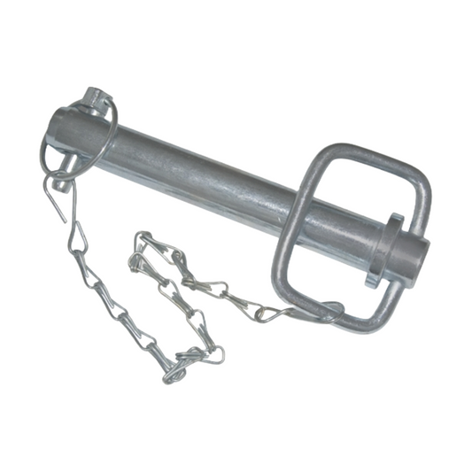 Metal shackle with chain on a white background