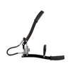 Black and silver bicycle seat post binder on a white background