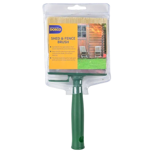 Dosco shed and fence brush in packaging on a white background