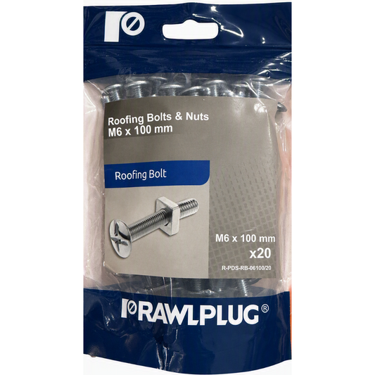 Rawlplug Roofing Bolts M6 x 100mm (20 Pack)