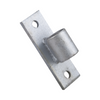 Metal door latch on a white background