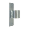Metal bracket with cylindrical component on a white background