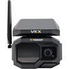 Black VOSKERVKX wireless security camera and radar detector combo with an external antenna, shown on a solid white background.