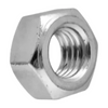 A single metallic hex nut with a threaded interior, shown on a plain white background.