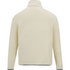 The back view of a cream-colored long-sleeve quarter-zip fleece jacket on a white background.