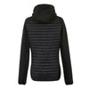 Black puffer jacket on a white background