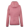 Pink quilted jacket on a white background
