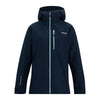 Navy blue jacket with a brand logo on a white background