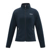 Navy blue jacket with a brand logo on a white background