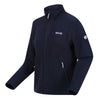 Navy blue jacket with a brand logo on a white background