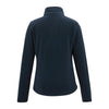 Navy blue fleece jacket on a white background