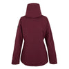 Maroon jacket with a hood on a white background