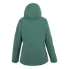 Green jacket with a hood on a white background