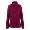Maroon long-sleeve pullover with a logo on a white background