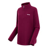 Maroon fleece pullover with a brand logo on a white background