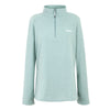 Light blue long-sleeve shirt with a quarter zip on a white background