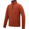 brick red fleece with black half zipper on white backround