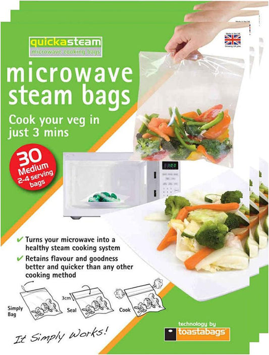 Microwave Steam Bags Medium 30 Pack