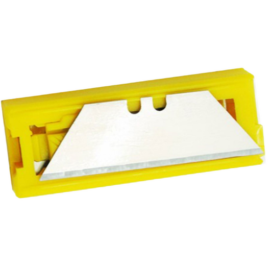 A yellow plastic component with a utility blade, shown on a plain white background.