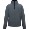 a grey fleece with black zipper on white background