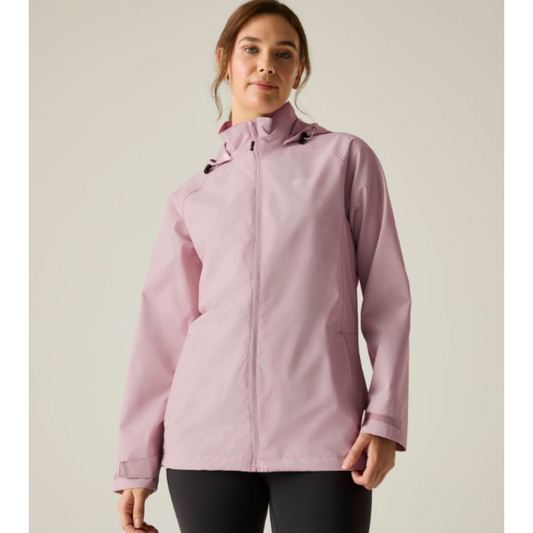 woman wearing powder lilac with black pants