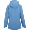 back of blue jacket with blue hood on white background
