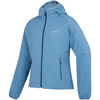 blue hooded jacket with black zippers